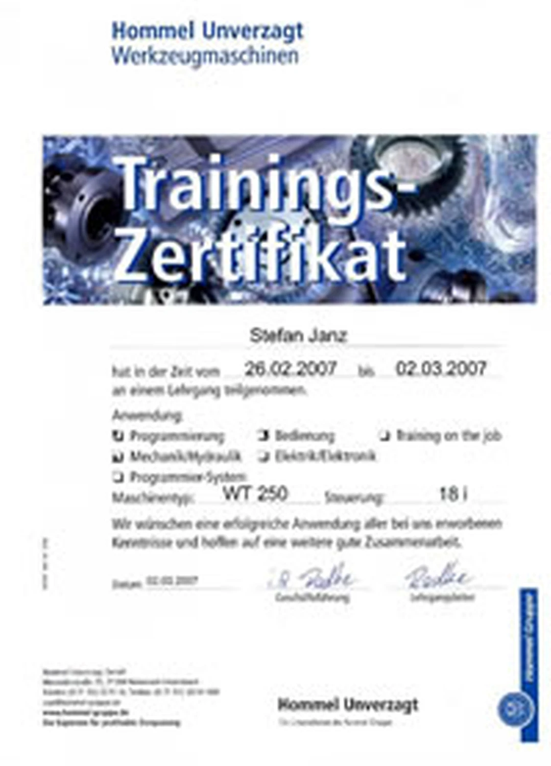 Zertifikat